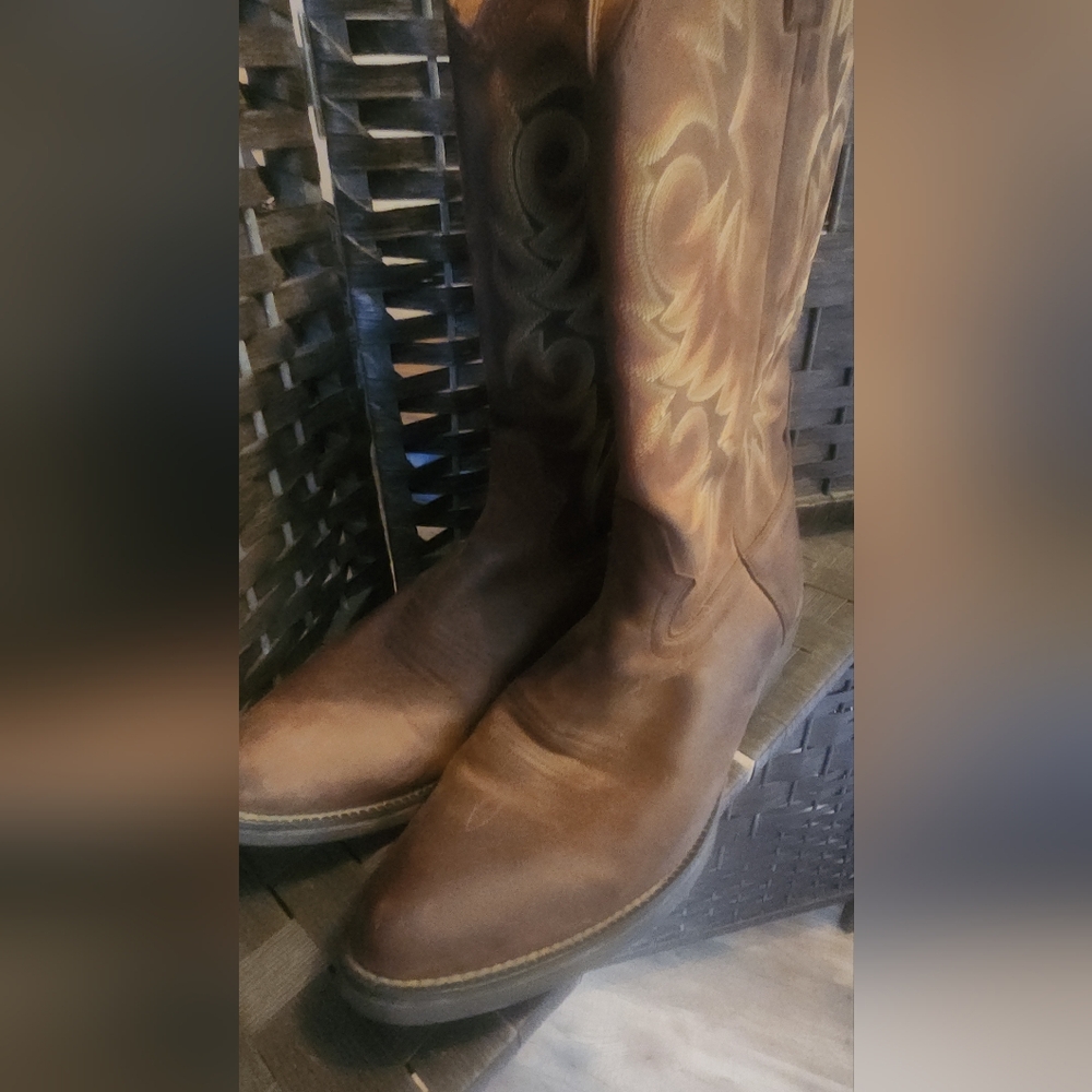 Justin Boots Brown Leather Cowboy Boots